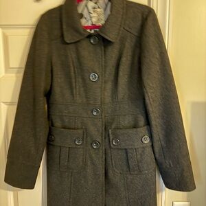 Tulle Charcoal Pea Coat